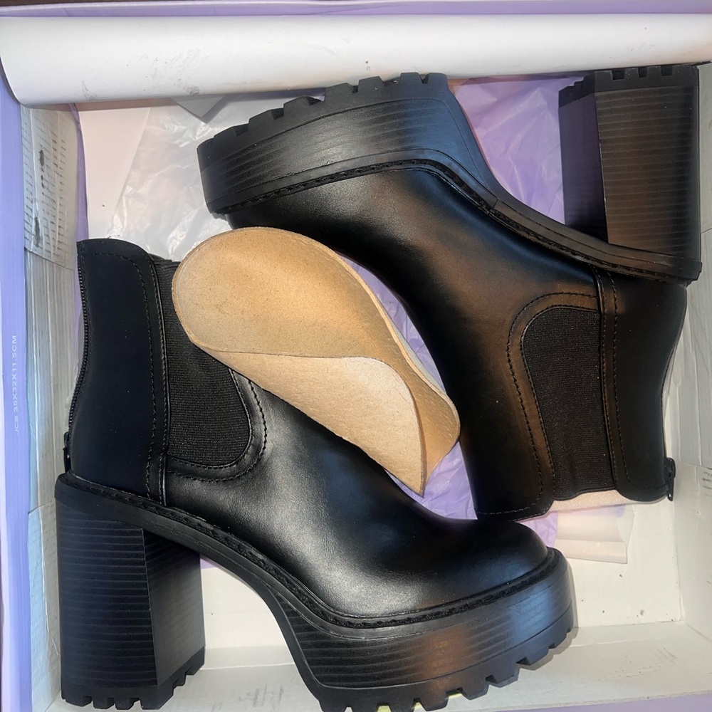 Madden Girl Black Heeled Ankle Boots